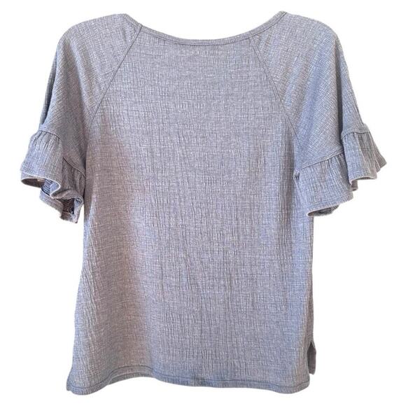 Max Studio Blue Textured Knit Flutter Sleeve Top Small NWT Lightweight - Picture 3 of 5